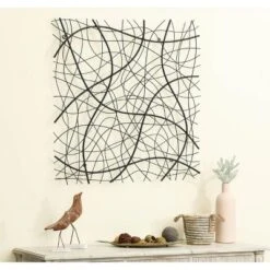 LuxenHome Large Black Abstract Square Metal Wall Decor 8 LuxenHome Large Black Abstract Square Metal Wall Decor -LuxenHome GUEST 003ef7df 26c3 40f8 bee7 1218797cc871