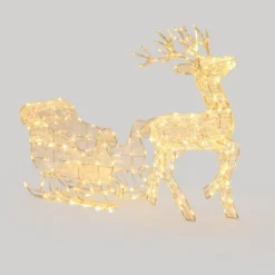 LuxenHome 2-Piece Lighted Reindeer And Sleigh Christmas Yard Decoration, Outdoor Holiday Set With Timer White 14 LuxenHome 2-Piece Lighted Reindeer And Sleigh Christmas Yard Decoration, Outdoor Holiday Set With Timer White -LuxenHome GUEST 00ccbe47 fba5 4e8c bbe1 4e4e5f254714