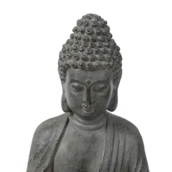 LuxenHome 16.1" Gray MgO Enlightened Buddha Garden Statue -LuxenHome GUEST 0166552f e606 4105 9b12 0d7649dea34a