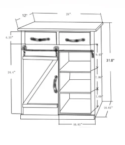 LuxenHome Rustic Wood Sliding Barn Door Storage Cabinet. -LuxenHome GUEST 01a05e82 b95a 4907 9e9f 2817a5e54f2f