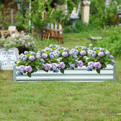 LuxenHome 6ft Rectangular Galvanized Metal Raised Garden Bed Silver 1 LuxenHome 6ft Rectangular Galvanized Metal Raised Garden Bed Silver