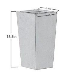 LuxenHome Square Tapered 18.5" H House Planters, Indoor & Outdoor Gray -LuxenHome GUEST 030c8075 aadf 4674 97a2 482ee03b8489