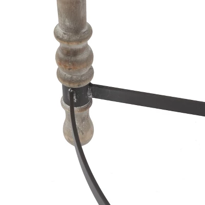 LuxenHome Rustic Wood And Metal Half Moon Console And Entry Table 6 LuxenHome Rustic Wood And Metal Half Moon Console And Entry Table - Image 6