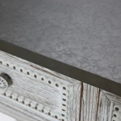 LuxenHome Distressed White Wood And Metal 3-Drawer 1-Shelf Console And Entry Table -LuxenHome GUEST 067b21b9 244c 43fe 8cff e125d6066492