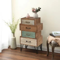 LuxenHome 4-Drawer 33" H X 18.9" W Wood Accent Chest. 17 LuxenHome 4-Drawer 33" H X 18.9" W Wood Accent Chest. -LuxenHome GUEST 06a5cbd1 1595 4fdb 9aeb cabc45f7b786