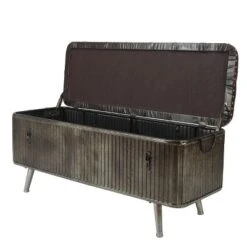 LuxenHome 47.5in. W Metal And Faux Leather Bench. 11 LuxenHome 47.5in. W Metal And Faux Leather Bench. -LuxenHome GUEST 074007be ddaa 42f7 b341 fc908d62017e