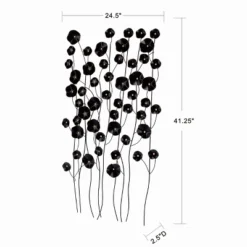 LuxenHome Black With Gold Flowers Abstract Metal Wall Art -LuxenHome GUEST 0840f203 e305 4532 97a4 bf18aebdbd46