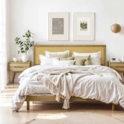 LuxenHome Natural Finish Rubberwood With Rattan Panel Headboard, Queen Brown 11 LuxenHome Natural Finish Rubberwood With Rattan Panel Headboard, Queen Brown -LuxenHome GUEST 090efe25 7d4c 4ddb b818 7c644fc4ad36