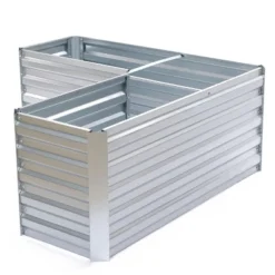 LuxenHome L-Shaped Galvanized Steel Raised Garden Bed Planter -LuxenHome GUEST 0d34699a 756d 47b8 b6aa 06cb41402796