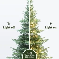 LuxenHome 7Ft Pre-Lit Artificial Pine Christmas Tree With Dusty Green PE Tips & Metal Stand -LuxenHome GUEST 0db2a328 feee 4550 babf 4d37174a4d8f