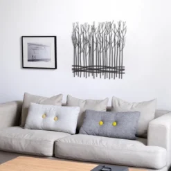 LuxenHome Rustic Black Metal Abstract Field Of Trees Wall Art Decor -LuxenHome GUEST 0dc9c3f7 1bd6 4928 b691 162a58703f57