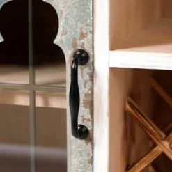 LuxenHome Distressed White And Gray Wood 1-Door Storage Wine Cabinet 23 LuxenHome Distressed White And Gray Wood 1-Door Storage Wine Cabinet -LuxenHome GUEST 0de77eff 540a 4511 9015 eba1ae4d0ab8