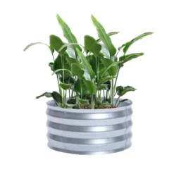 LuxenHome 2ft Round Galvanized Metal Raised Garden Bed Planter -LuxenHome GUEST 11c35d07 0935 4d6e 9f27 f0be9385e128