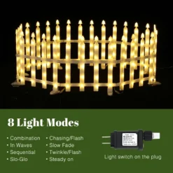 LuxenHome 8-Piece Light Show Fence Design Outdoor Holiday Decoration White 18 LuxenHome 8-Piece Light Show Fence Design Outdoor Holiday Decoration White -LuxenHome GUEST 12e459ed 017c 4146 8586 ccd2d73c5046