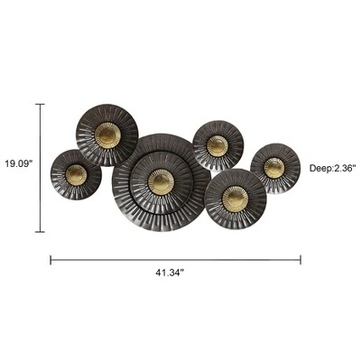 LuxenHome 41.3" W Brown And Gold Metal Abstract Flower Wall Decor 5 LuxenHome 41.3" W Brown And Gold Metal Abstract Flower Wall Decor - Image 5