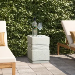 LuxenHome Outdoor Side Table, 18" Off White With Speckled Gray Square Cement Patio Table, End Table For Garden, Outdoor Coffee Table Off-White 7 LuxenHome Outdoor Side Table, 18" Off White With Speckled Gray Square Cement Patio Table, End Table For Garden, Outdoor Coffee Table Off-White -LuxenHome GUEST 13ac7cb8 d8a3 495b 9619 95846264932d