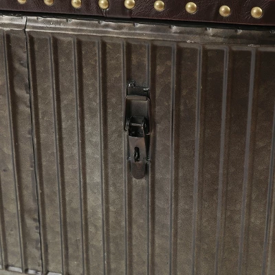 LuxenHome 47.5in. W Metal And Faux Leather Bench. 7 LuxenHome 47.5in. W Metal And Faux Leather Bench. - Image 7