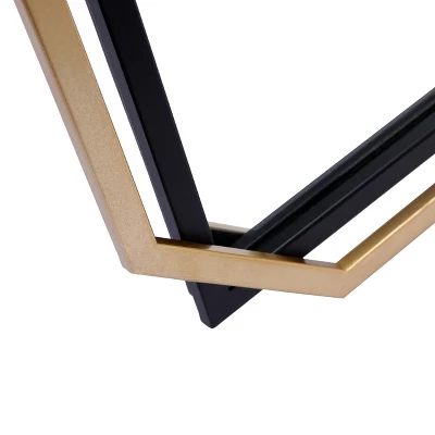 LuxenHome Gold And Black Metal Floating Frame Wall Accent Mirror Vanity Mirror 2 LuxenHome Gold And Black Metal Floating Frame Wall Accent Mirror Vanity Mirror - Image 2