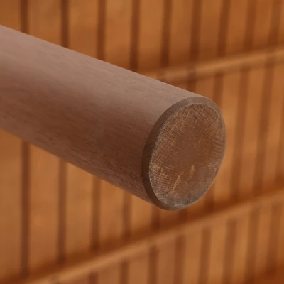 LuxenHome Natural Solid Wood 6-Person 59-Inch Long Rectangle Outdoor Dining Table Brown 6 LuxenHome Natural Solid Wood 6-Person 59-Inch Long Rectangle Outdoor Dining Table Brown - Image 6