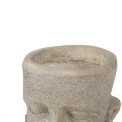 LuxenHome Speckled Beige MgO Happy Bust Head Planter -LuxenHome GUEST 15ef8405 0bb8 4950 bb71 a875d008d4f1