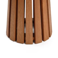 LuxenHome Outdoor Side Table, 17'' Natural Solid Wood Round Accent End Table, Modern Coffee Porch Tables For Indoor Outdoor, Plant Stand Brown -LuxenHome GUEST 17b770ec e16d 468e b1b7 874cb43bbb00