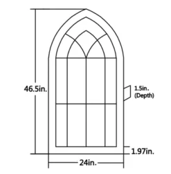LuxenHome Rustic Wood And Black Metal Arched Window Wall Decor -LuxenHome GUEST 1993fb61 a0ea 4e51 a5ce 20a315b4020d