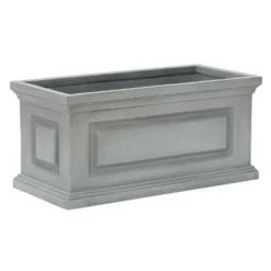 LuxenHome Gray MgO Rectangular Box Flower Pot Planter -LuxenHome GUEST 19eca0aa 4232 4024 a8d1 795595b348f3