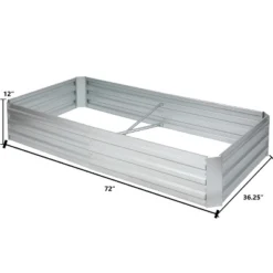LuxenHome 6ft Rectangular Galvanized Metal Raised Garden Bed Silver 16 LuxenHome 6ft Rectangular Galvanized Metal Raised Garden Bed Silver -LuxenHome GUEST 1b02f63d 19e0 4fb7 aad6 619f76633391