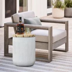LuxenHome Gray Cement Indoor Outdoor Side Table With Storage 10 LuxenHome Gray Cement Indoor Outdoor Side Table With Storage -LuxenHome GUEST 1b5b0988 0567 4ac6 8d9d a7c078c07123