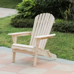 LuxenHome Unfinished Hemlock Wood Outdoor Adirondack Chair -LuxenHome GUEST 1caf2f7d f7a9 40e6 9314 0f1fb1aff987