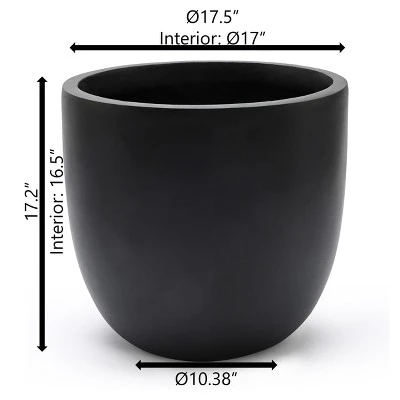 LuxenHome Round Tapered 17.2" H Flower Pot Planter Gray 6 LuxenHome Round Tapered 17.2" H Flower Pot Planter Gray - Image 6
