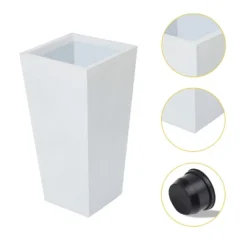 LuxenHome Square Tapered 18.5" H House Planters, Indoor & Outdoor White -LuxenHome GUEST 1e728a92 fa25 431e ae83 f4c965fa517b
