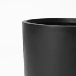 LuxenHome 14.6-Inch Round Smooth Finish Black MgO Planter -LuxenHome GUEST 2272dfd5 a406 493d af55 3b133731ec30