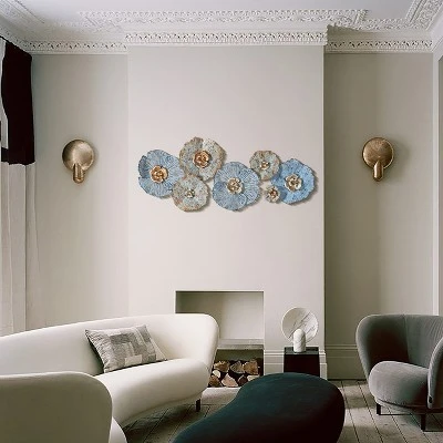 LuxenHome Multi-Color Distressed Flower Metal Wall Decor 2 LuxenHome Multi-Color Distressed Flower Metal Wall Decor - Image 2