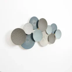 LuxenHome Metal Wall Art 47-Inch Large Wall Decor Hanging Sculptures Distressed Multi-Color Pastels Metal Accent Artwork Decorations Multicolored -LuxenHome GUEST 239210b5 7b95 4a84 a6b2 a546bb784a5a