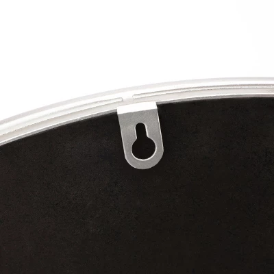 LuxenHome Silver Metal Frame Round Accent Vanity Wall Mirror 8 LuxenHome Silver Metal Frame Round Accent Vanity Wall Mirror - Image 8