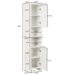 LuxenHome White MDF Wood 67-Inch Tall Tower Bathroom Linen Cabinet -LuxenHome GUEST 240b09c2 e8fa 4bed ae1a 9371cac00d6f