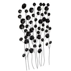 LuxenHome Black With Gold Flowers Abstract Metal Wall Art -LuxenHome GUEST 2418ffff 9659 4b58 83ca ba278002b123