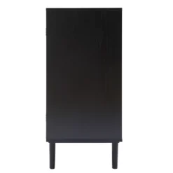 LuxenHome Black And Brown Wood 2-Door Storage Cabinet. -LuxenHome GUEST 25d93d6e dcd8 449f 9cef 0ee1dfe9a3d9
