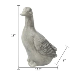 LuxenHome 18" Gray MgO Duck Garden Statue -LuxenHome GUEST 273bf637 972b 4f9f 8a02 ede094a67a5c