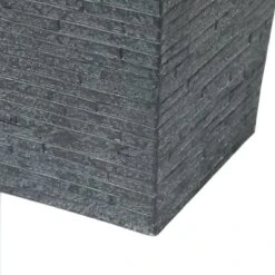 LuxenHome Gray MgO Tall Tapered Square Planter -LuxenHome GUEST 27b724c3 af15 4f91 8a95 b7583d4106ff