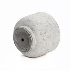 LuxenHome Rustic Planter – White & Gray Round MgO Pot With Drainage Plug -LuxenHome GUEST 27cd8796 a86e 4a47 be45 38f52c1d29fc