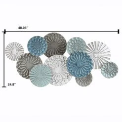 LuxenHome Multi-Color Metal Floral Layered Plates Wall Decor -LuxenHome GUEST 2820c0c0 9e7f 464d a74d e9c3f67429a1