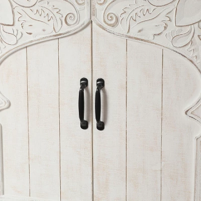 LuxenHome Farmhouse White Wood 2-Door Accent Storage Cabinet. 8 LuxenHome Farmhouse White Wood 2-Door Accent Storage Cabinet. - Image 8