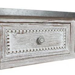 LuxenHome Distressed White Wood And Metal 3-Drawer 1-Shelf Console And Entry Table -LuxenHome GUEST 284eb416 1e76 4725 8698 4686e9ebc37f
