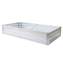 LuxenHome 6Ft X 3Ft Rectangular Galvanized Steel Raised Garden Bed Planter -LuxenHome GUEST 28996eda b64a 47a2 a00e d596276cd10d