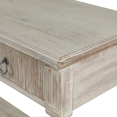 LuxenHome Whitewashed Wood 3-Drawer 1-Shelf Console And Entry Table 7 LuxenHome Whitewashed Wood 3-Drawer 1-Shelf Console And Entry Table - Image 7