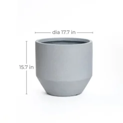 LuxenHome Minimalist Gray Outdoor Planter – Tapered Round MgO Pot With Plug 15 LuxenHome Minimalist Gray Outdoor Planter – Tapered Round MgO Pot With Plug -LuxenHome GUEST 29599967 e1bb 470a a05f 972b24b2551f