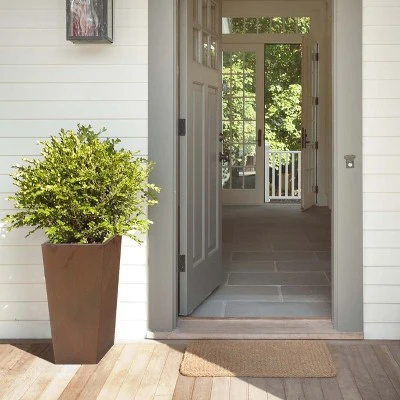 LuxenHome Square Tapered 24.2" Tall Planter Black 6 LuxenHome Square Tapered 24.2" Tall Planter Black - Image 6