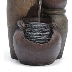 LuxenHome Rustic Brown Resin Pitcher And Urns Birdbath Bowl Outdoor Fountain -LuxenHome GUEST 2a870bbb 442f 488b bbf8 1b1f5005a76a